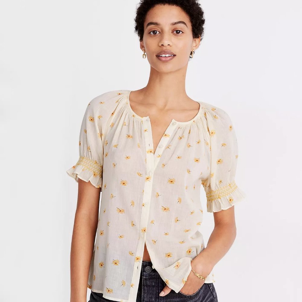 Madewell Button-Up Top (Daisy print)